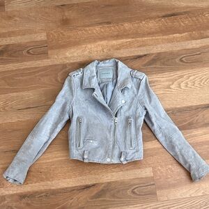 Blank NYC Light Gray Suede Jacket